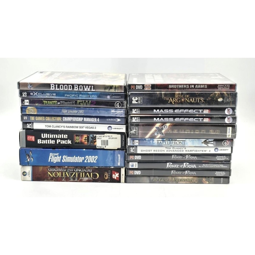 Lot of 20 Factory Sealed PC Games Brand New Assassin's Creed Far Cry 2